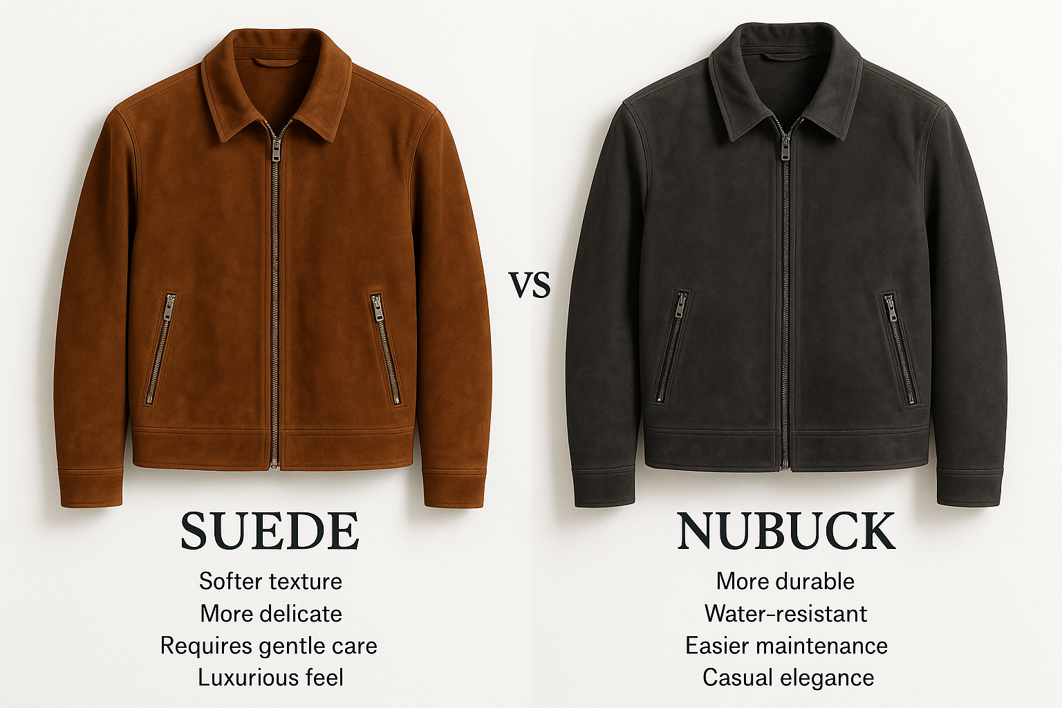 Suede vs. Nubuck Jackets: Key Differences